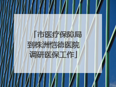 市医疗保障局到株洲恺德医院调研医保工作