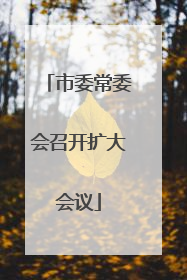 市委常委会召开扩大会议