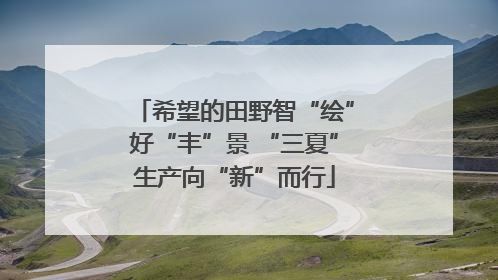 希望的田野智“绘”好“丰”景 “三夏”生产向“新”而行
