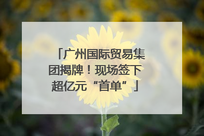 广州国际贸易集团揭牌！现场签下超亿元“首单”