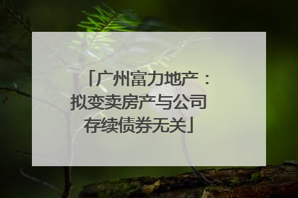 广州富力地产：拟变卖房产与公司存续债券无关