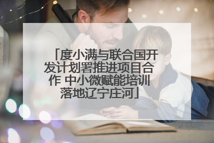度小满与联合国开发计划署推进项目合作 中小微赋能培训落地辽宁庄河