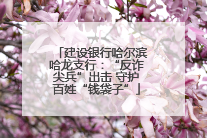 建设银行哈尔滨哈龙支行：“反诈尖兵”出击 守护百姓“钱袋子”