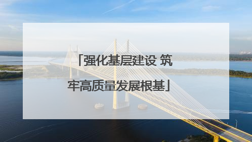 强化基层建设 筑牢高质量发展根基