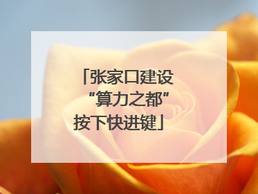 张家口建设“算力之都”按下快进键