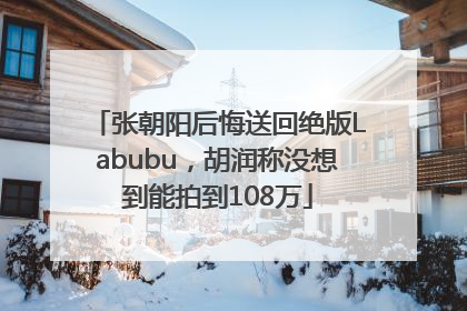 张朝阳后悔送回绝版Labubu，胡润称没想到能拍到108万