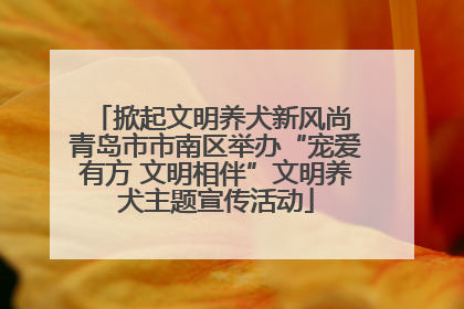 掀起文明养犬新风尚 青岛市市南区举办“宠爱有方 文明相伴”文明养犬主题宣传活动