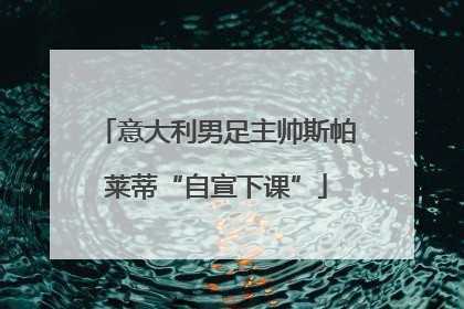 意大利男足主帅斯帕莱蒂“自宣下课”