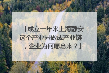 成立一年来上海静安这个产业园做成产业链，企业为何愿意来？