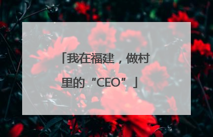 我在福建，做村里的“CEO”
