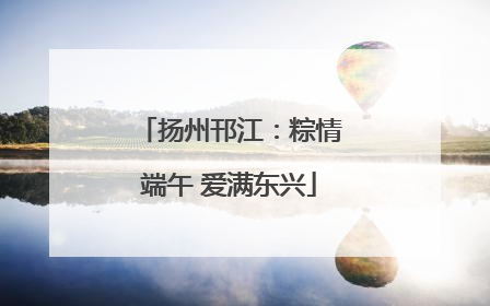 扬州邗江：粽情端午 爱满东兴