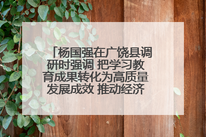 杨国强在广饶县调研时强调 把学习教育成果转化为高质量发展成效 推动经济稳健向好进中提质