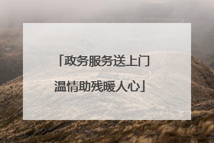 政务服务送上门 温情助残暖人心