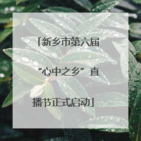 新乡市第六届“心中之乡”直播节正式启动