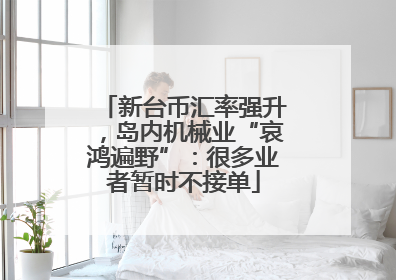 新台币汇率强升，岛内机械业“哀鸿遍野”：很多业者暂时不接单