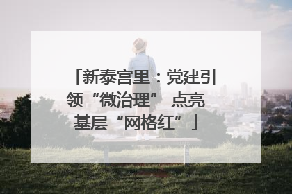 新泰宫里：党建引领“微治理” 点亮基层“网格红”