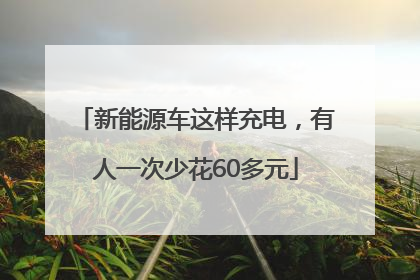 新能源车这样充电，有人一次少花60多元