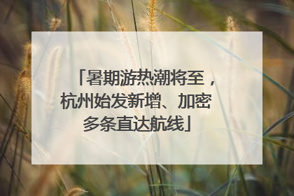暑期游热潮将至，杭州始发新增、加密多条直达航线