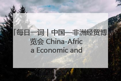 每日一词｜中国—非洲经贸博览会 China-Africa Economic and Trade Expo