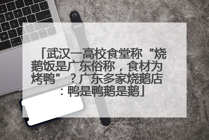 武汉一高校食堂称“烧鹅饭是广东俗称，食材为烤鸭”？广东多家烧鹅店：鸭是鸭鹅是鹅