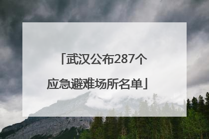 武汉公布287个应急避难场所名单