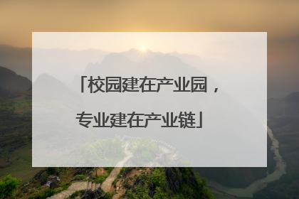 校园建在产业园，专业建在产业链