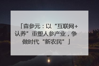 森参元：以“互联网+认养”重塑人参产业，争做时代“新农民”