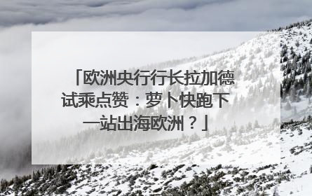 欧洲央行行长拉加德试乘点赞：萝卜快跑下一站出海欧洲？