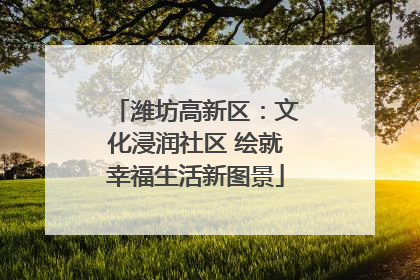 潍坊高新区：文化浸润社区 绘就幸福生活新图景