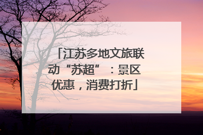 江苏多地文旅联动“苏超”：景区优惠，消费打折