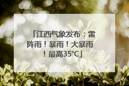 江西气象发布：雷阵雨！暴雨！大暴雨！最高35℃