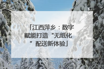江西萍乡：数字赋能打造“无纸化”配送新体验
