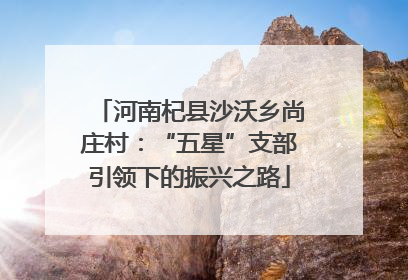 河南杞县沙沃乡尚庄村：“五星”支部引领下的振兴之路