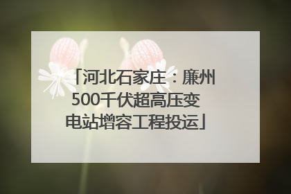 河北石家庄：廉州500千伏超高压变电站增容工程投运