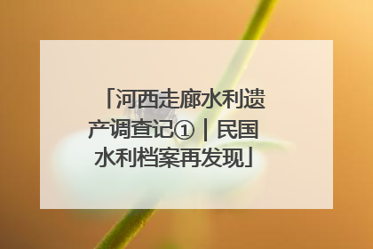 河西走廊水利遗产调查记①｜民国水利档案再发现