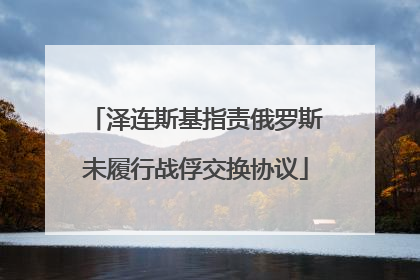 泽连斯基指责俄罗斯未履行战俘交换协议