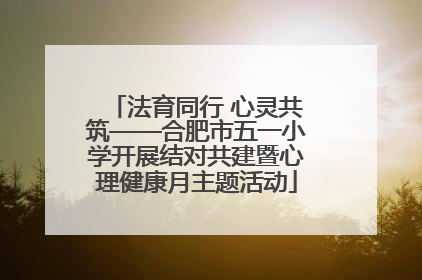 法育同行 心灵共筑——合肥市五一小学开展结对共建暨心理健康月主题活动