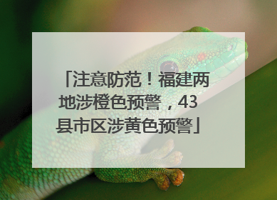 注意防范！福建两地涉橙色预警，43县市区涉黄色预警