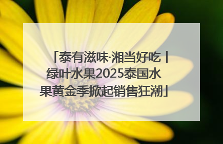 泰有滋味·湘当好吃丨绿叶水果2025泰国水果黄金季掀起销售狂潮