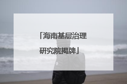 海南基层治理研究院揭牌
