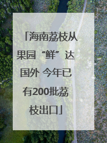 海南荔枝从果园“鲜”达国外 今年已有200批荔枝出口