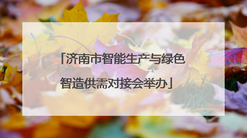 济南市智能生产与绿色智造供需对接会举办