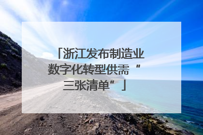浙江发布制造业数字化转型供需“三张清单”