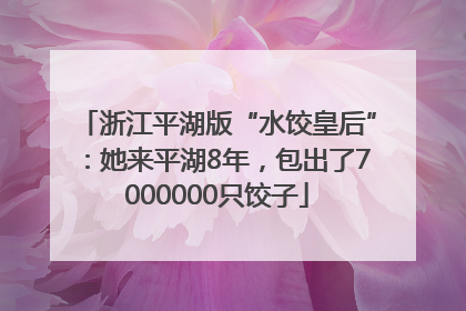 浙江平湖版“水饺皇后”：她来平湖8年，包出了7000000只饺子