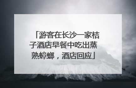 游客在长沙一家桔子酒店早餐中吃出蒸熟蟑螂，酒店回应