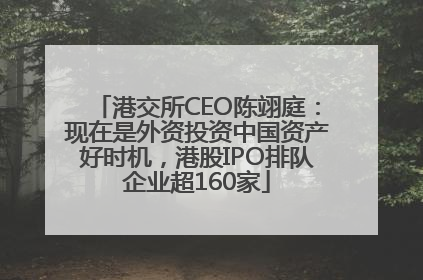 港交所CEO陈翊庭：现在是外资投资中国资产好时机，港股IPO排队企业超160家