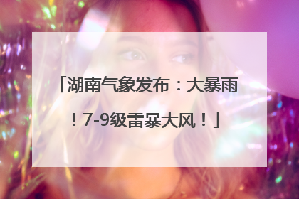湖南气象发布：大暴雨！7-9级雷暴大风！