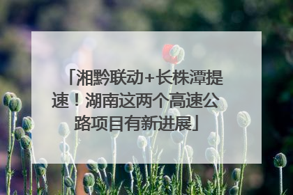 湘黔联动+长株潭提速！湖南这两个高速公路项目有新进展