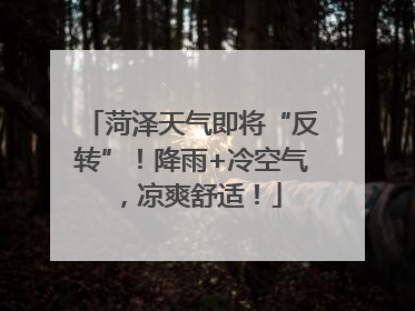菏泽天气即将“反转”！降雨+冷空气，凉爽舒适！