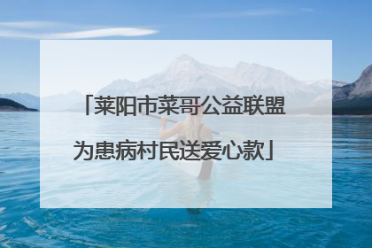 莱阳市菜哥公益联盟为患病村民送爱心款